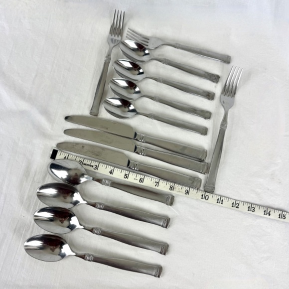 14 pc Lot Prato Sand Cambridge Stainless Steel Flatware Spoons Forks Knives - Picture 1 of 9